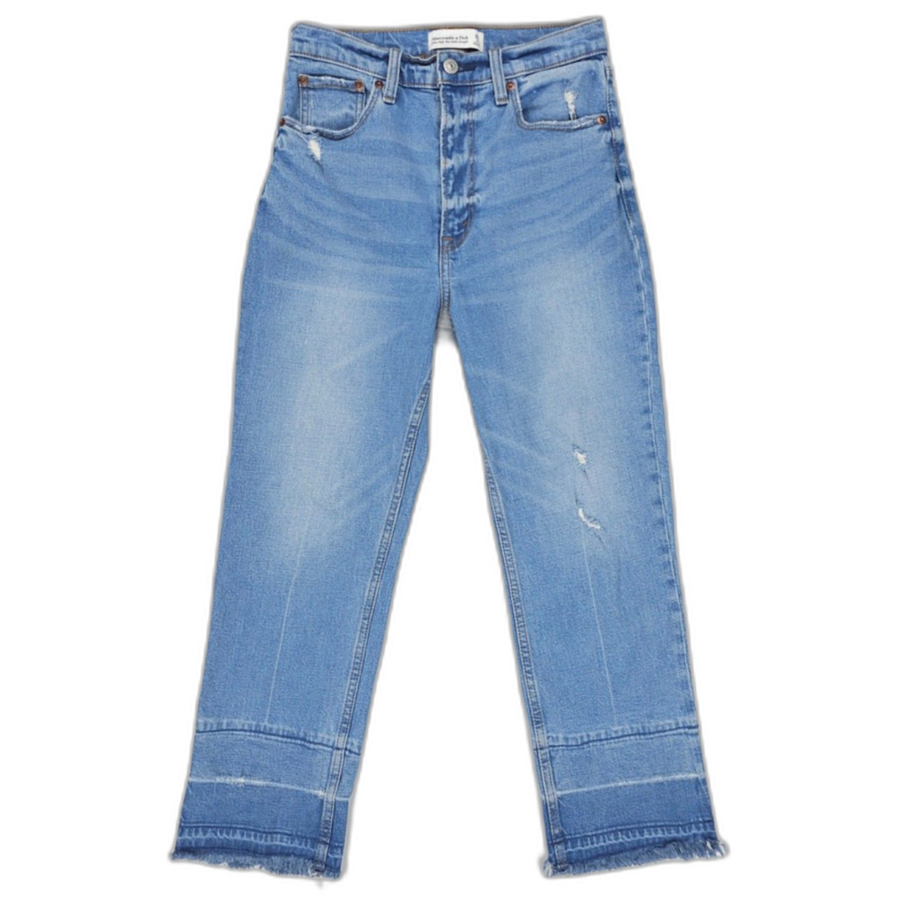 ABERCROMBIE Curve Love Ultra High Rise Ankle Straight Jeans Clean Girl Y2k Boho